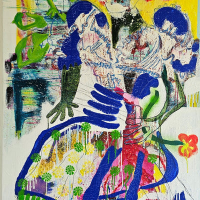 The obvious joy of feet in red boots (100x200cm)