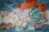 Blood moon (150x100cm) - Danish Gallery - Moderne, abstrakte malerier. Online galleri med original, unik kunst til din bolig. 