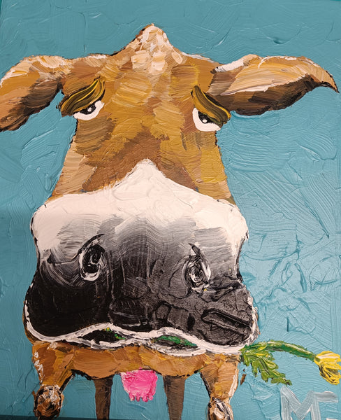 Cow with dandelion (40x50cm)