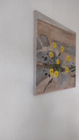 Dandelions by house wall (40x40cm)