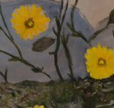 Dandelions by house wall (40x40cm)