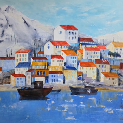 Mediterranean city (100x90cm)
