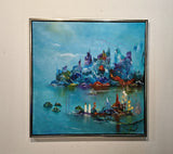 Unity (80x80cm) - Danish Gallery - Moderne, abstrakte malerier. Online galleri med original, unik kunst til din bolig. 