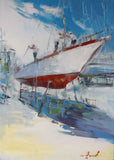 Under the mast (50x70cm) - Danish Gallery - Moderne, abstrakte malerier. Online galleri med original, unik kunst til din bolig. 