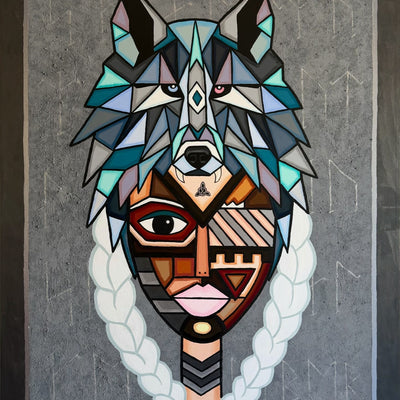 The Shieldmaiden of Steel and Silence (70x90cm)