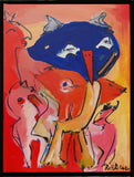 The blue pointed snout fits the flock (64x84cm)