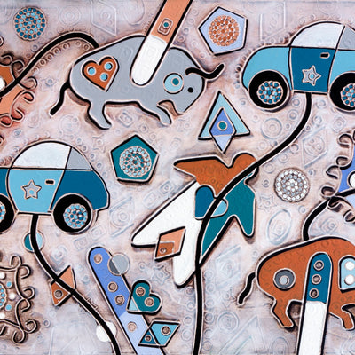 Pamplona - abstractism of the origins (70x50cm)