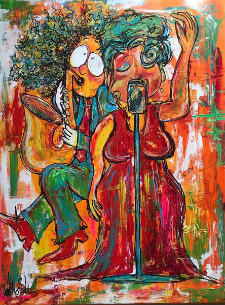 Singer and sax (70x90cm)