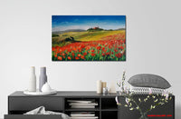 Poppies in a row (80x50cm)