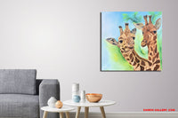 My beautiful giraffes (75x75cm)