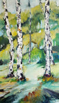 Birch in bunch ( 40x70 cm ) - Danish Gallery - Moderne, abstrakte malerier. Online galleri med original, unik kunst til din bolig. 
